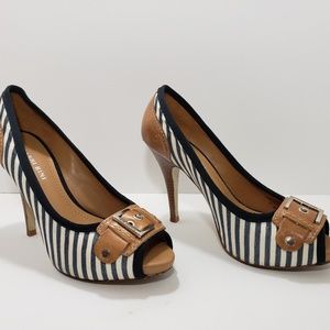 GIANNI BINI BOULEVARD STILETTO PUMPS HEELS 4" NAVY